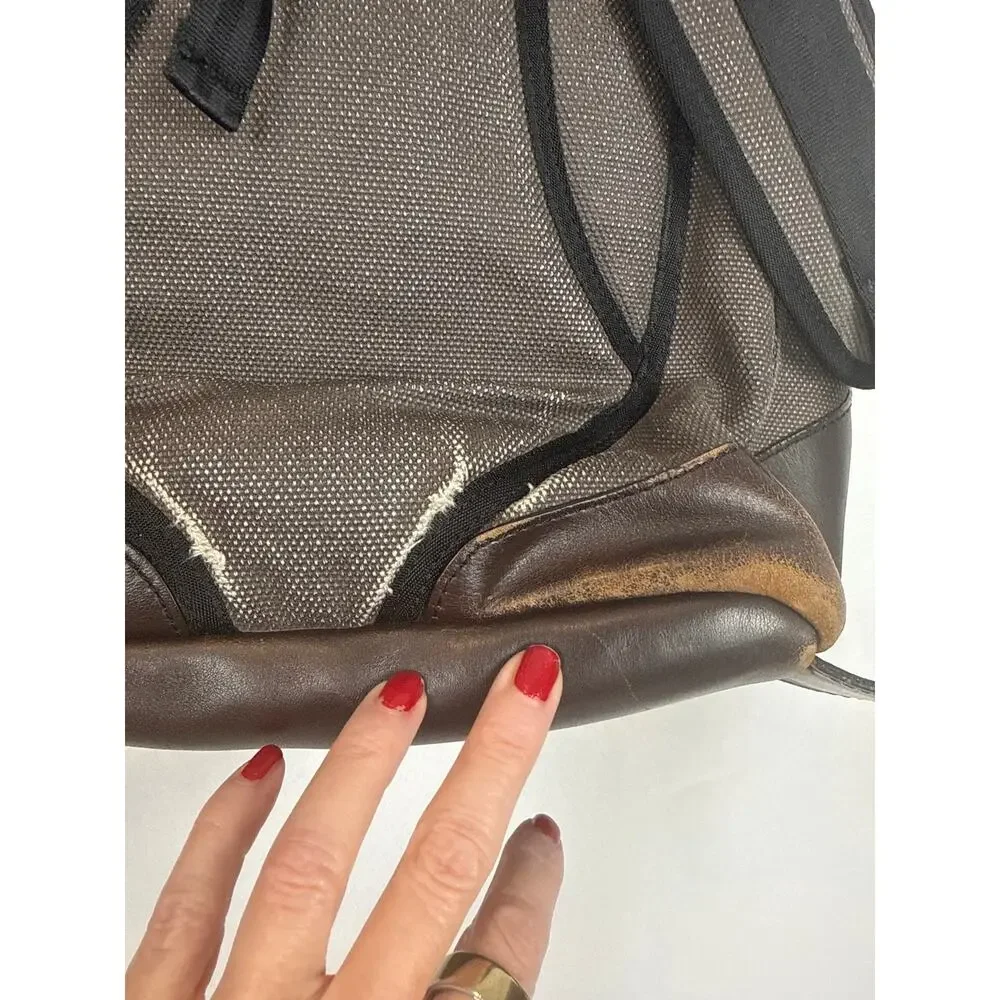 VAEL Rucksack Distressed Leather Canvas Backpack Copper Hardware